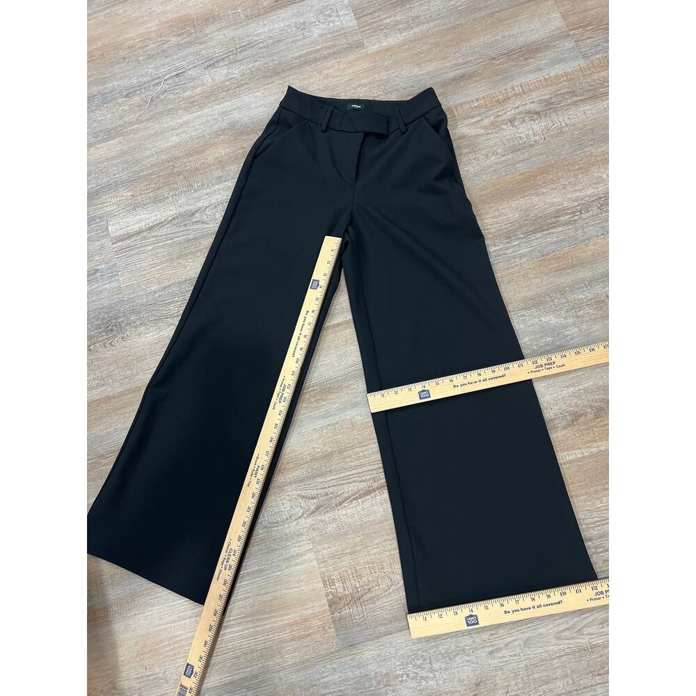Express Editor Wide Leg Black Pants Size 2R Mid Rise Stretch Career Chic EUC - Picture 6 of 17